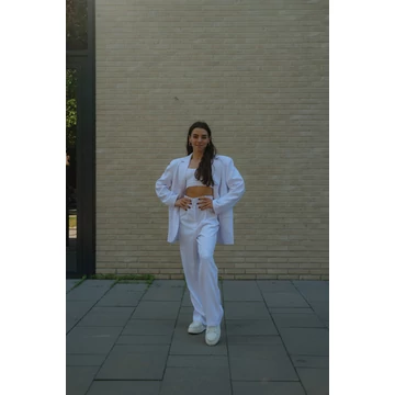 Big blézer - Fehér