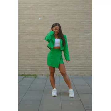 Crop blézer - Élénk Zöld