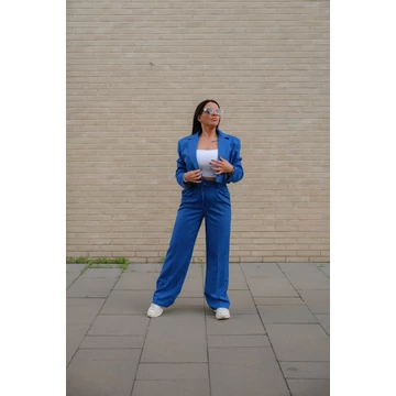 Crop blézer - Királykék