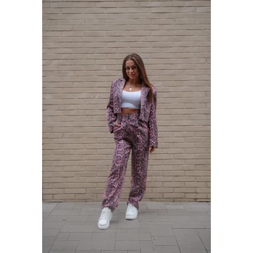 Crop blézer - Pink Kígyó