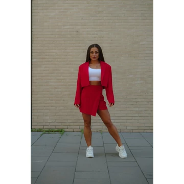 Crop blézer - Piros