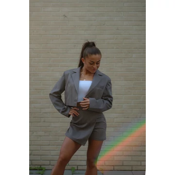 Crop blézer - Sötét Szürke