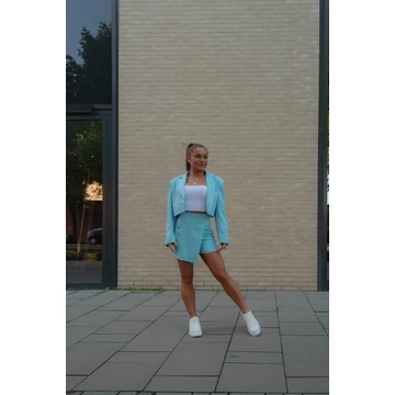 Crop blézer - Világos Kék