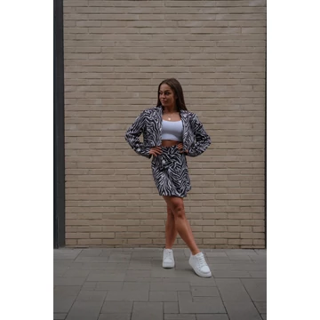 Crop blézer - Zebra