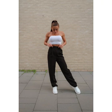 Egyenes szárú kosztümnadrág - Fekete