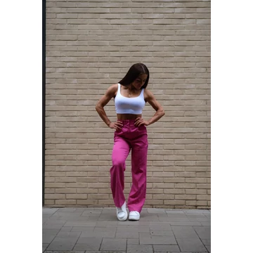 Széles szárú kosztümnadrág - Magenta