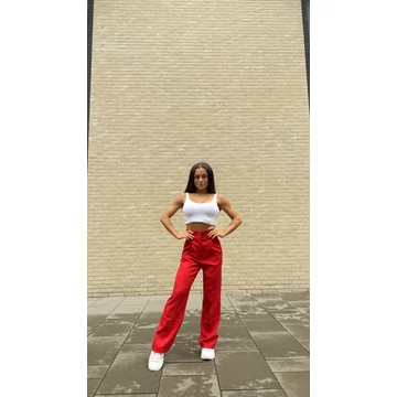 Széles szárú kosztümnadrág - Piros