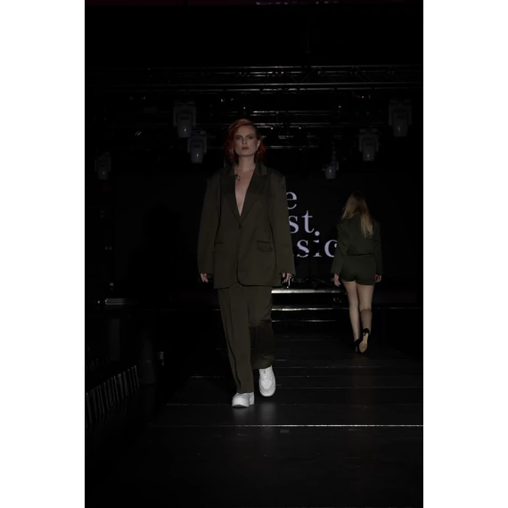Egyenes szárú kosztümnadrág - Khaki