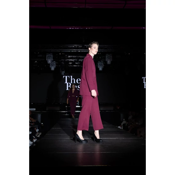 Széles szárú kosztümnadrág - Burgundy Bordó