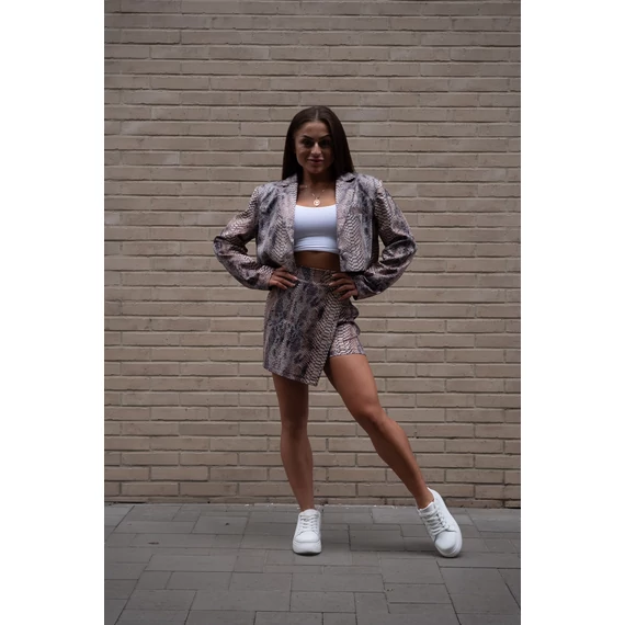 Crop blézer - Barna Kígyó