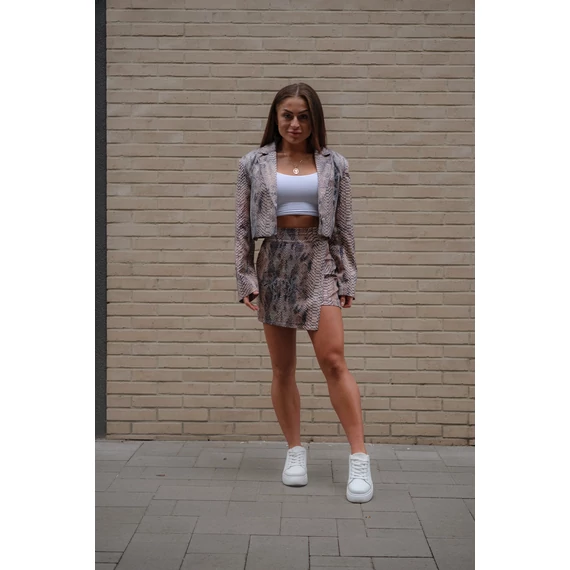 Crop blézer - Barna Kígyó