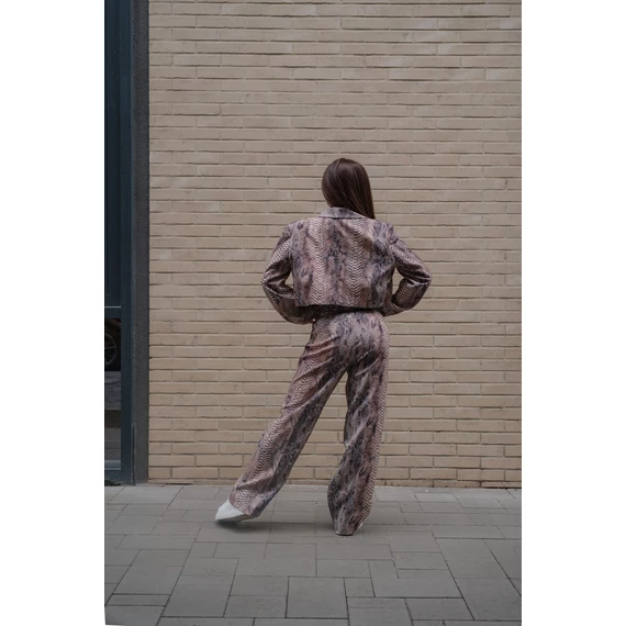 Crop blézer - Barna Kígyó