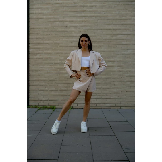 Crop blézer - Bézs