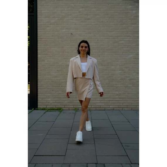 Crop blézer - Bézs