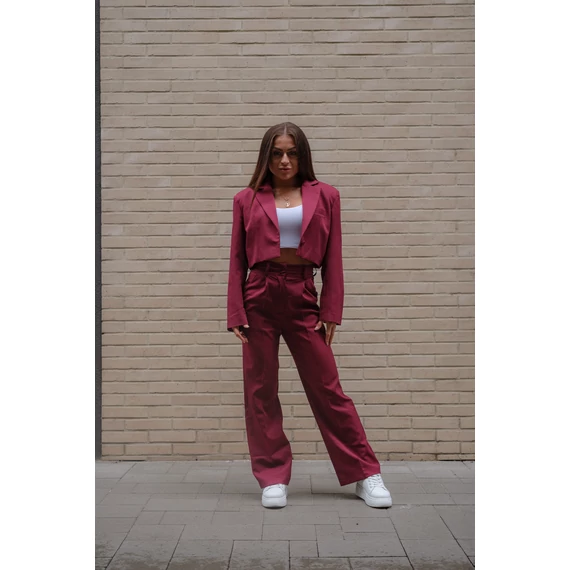 Crop blézer - Burgundy Bordó