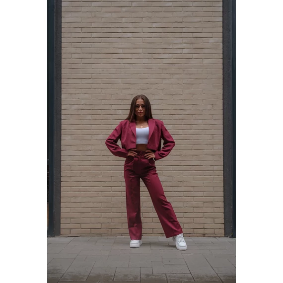 Crop blézer - Burgundy Bordó
