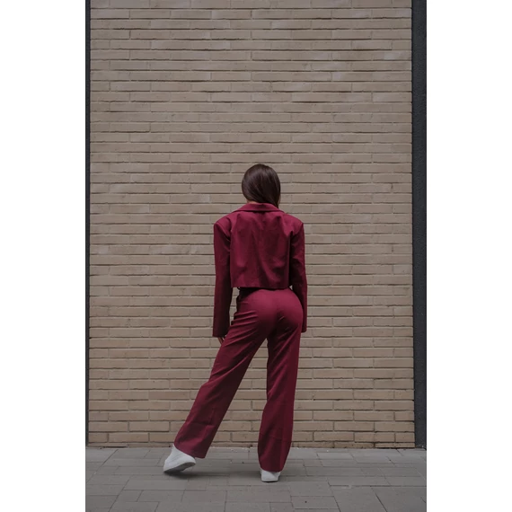 Crop blézer - Burgundy Bordó