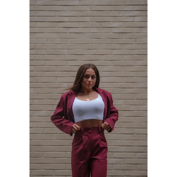 Crop blézer - Burgundy Bordó