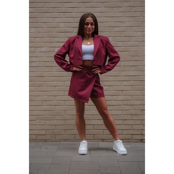 Crop blézer - Burgundy Bordó