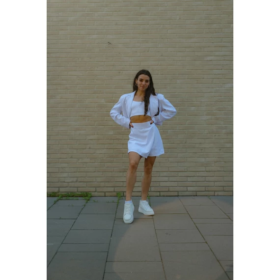 Crop blézer - Fehér