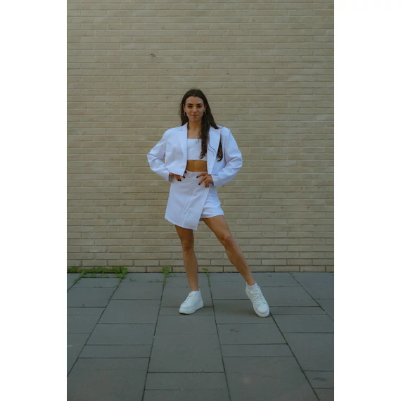 Crop blézer - Fehér