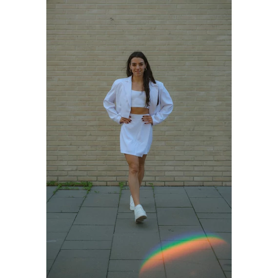 Crop blézer - Fehér