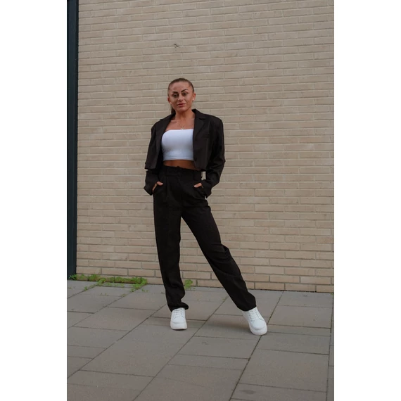 Crop blézer - Fekete