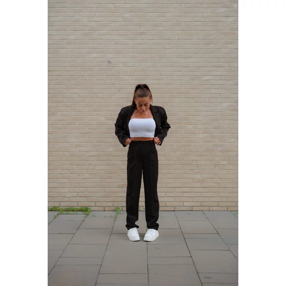 Crop blézer - Fekete