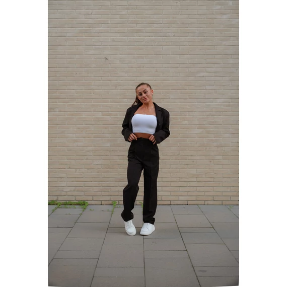 Crop blézer - Fekete