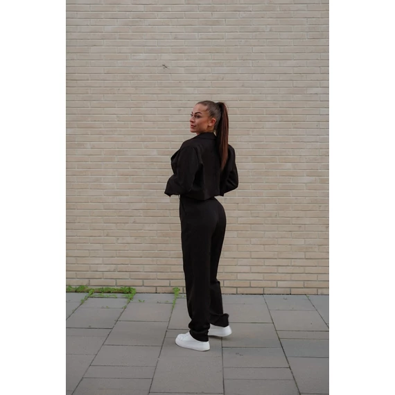 Crop blézer - Fekete