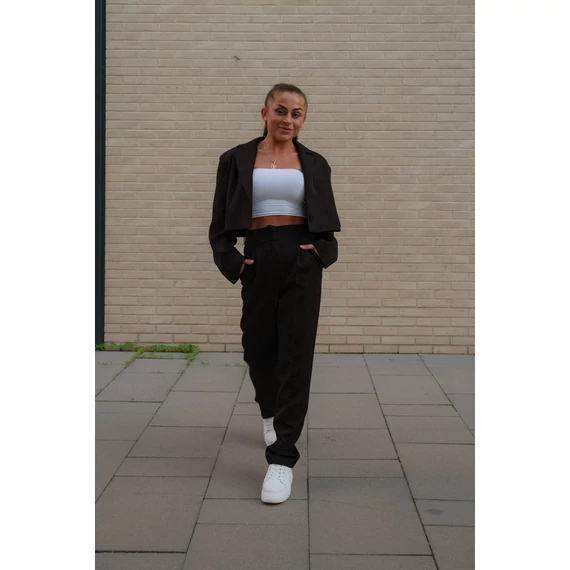 Crop blézer - Fekete