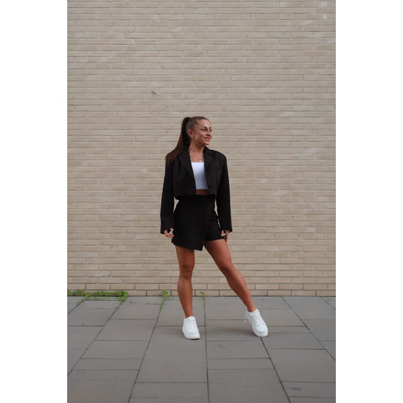 Crop blézer - Fekete