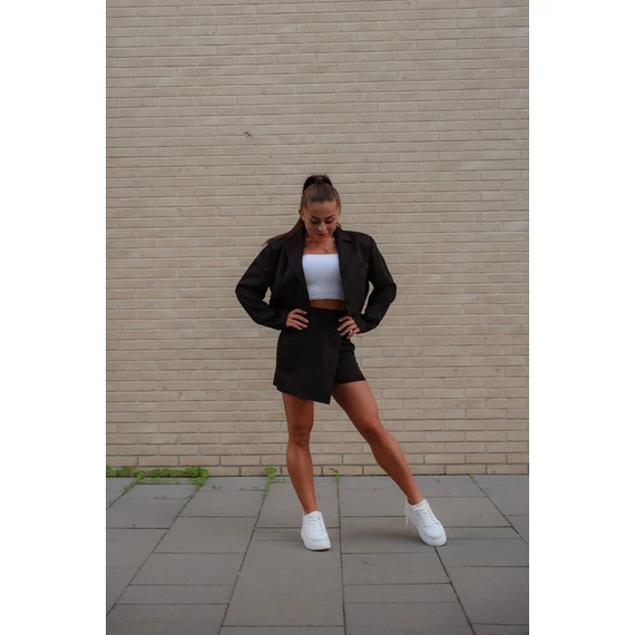 Crop blézer - Fekete