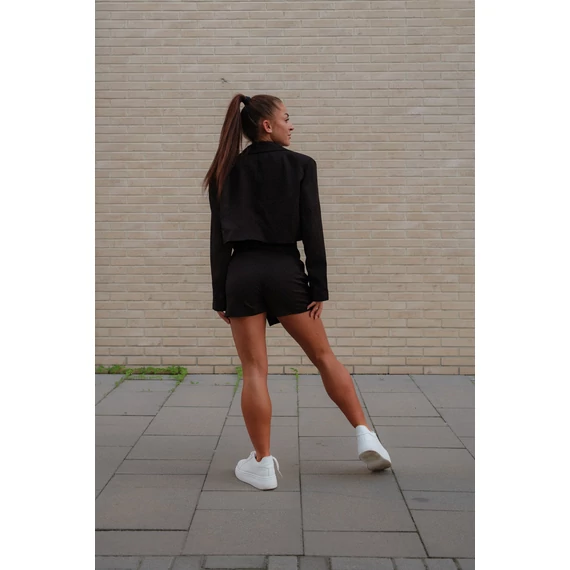 Crop blézer - Fekete