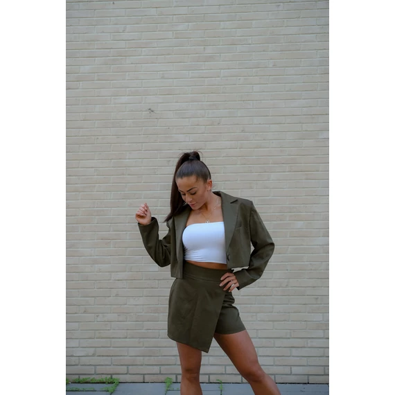 Crop blézer - Khaki