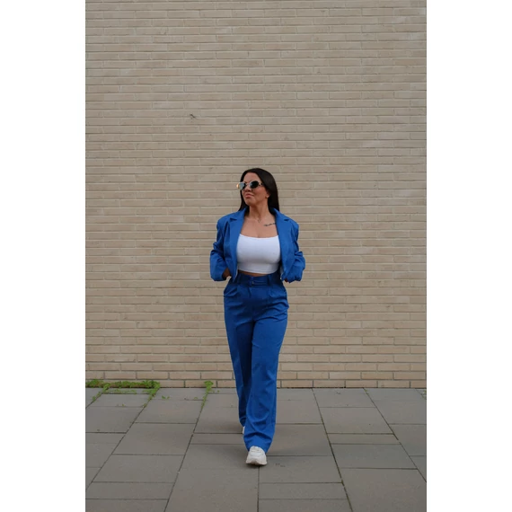 Crop blézer - Királykék