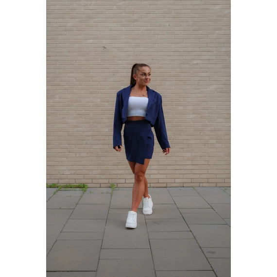 Crop blézer - Sötétkék