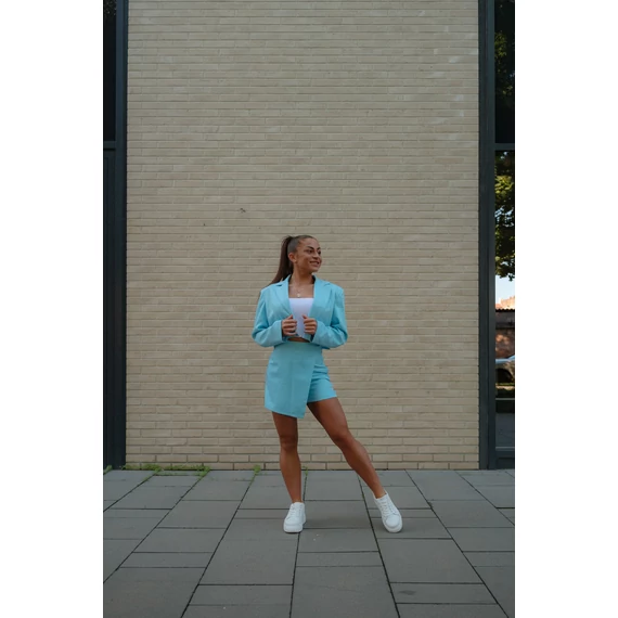 Crop blézer - Világos Kék