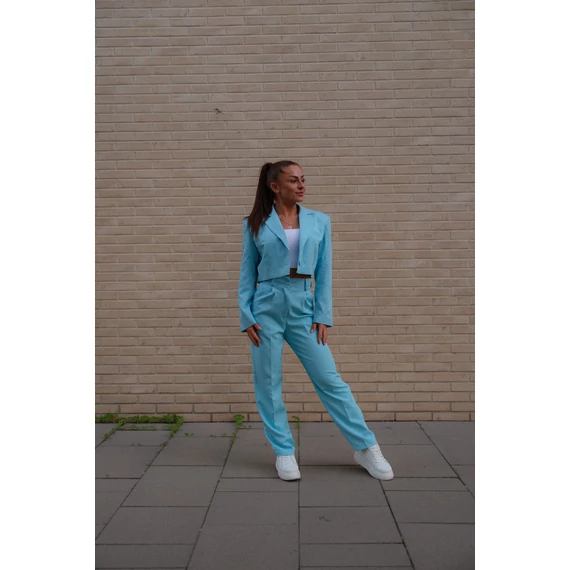 Crop blézer - Világos Kék