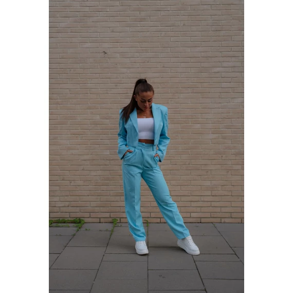 Crop blézer - Világos Kék