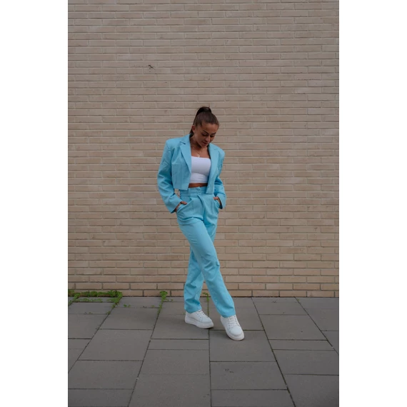 Crop blézer - Világos Kék