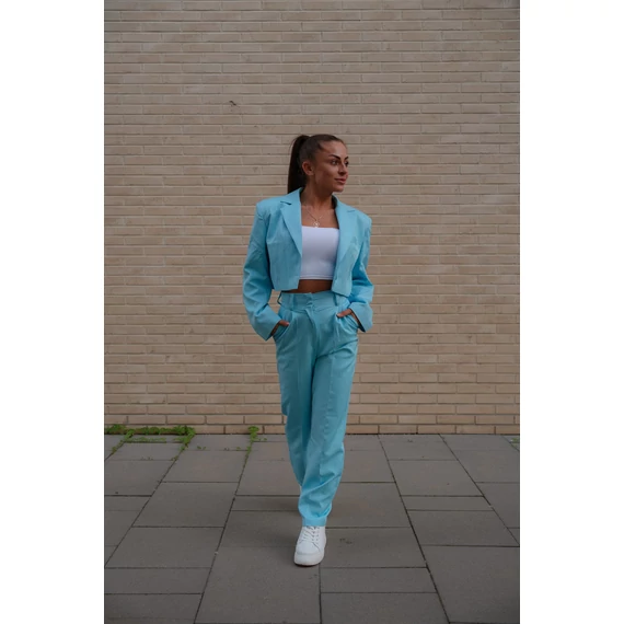 Crop blézer - Világos Kék