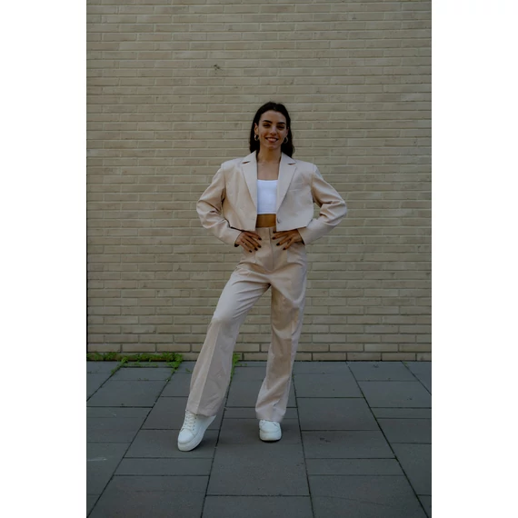 Egyenes szárú kosztümnadrág - Bézs