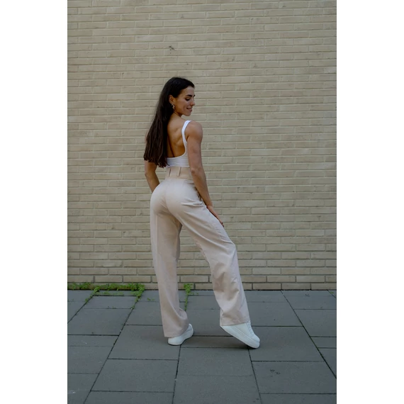 Egyenes szárú kosztümnadrág - Bézs