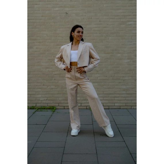 Egyenes szárú kosztümnadrág - Bézs
