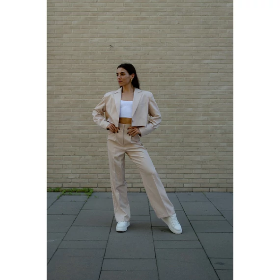Egyenes szárú kosztümnadrág - Bézs