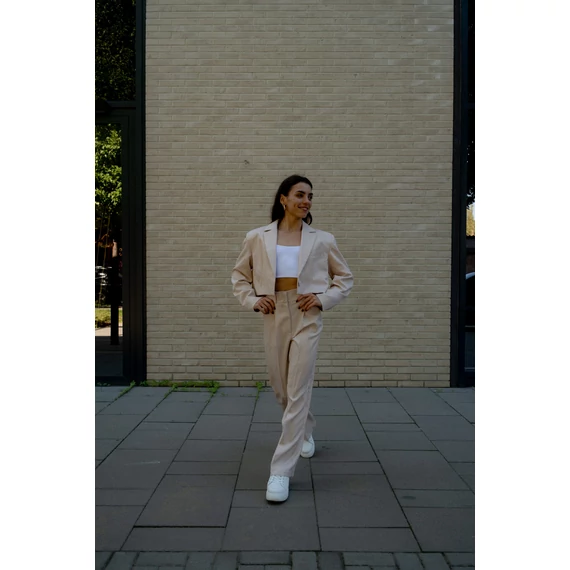 Egyenes szárú kosztümnadrág - Bézs