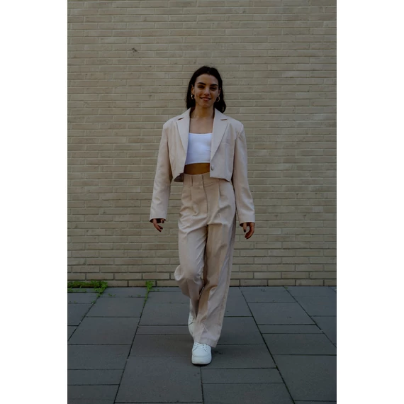 Egyenes szárú kosztümnadrág - Bézs