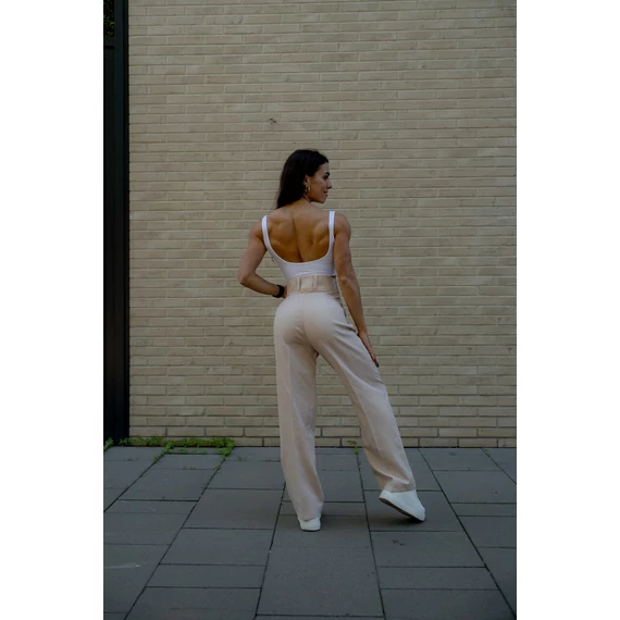 Egyenes szárú kosztümnadrág - Bézs