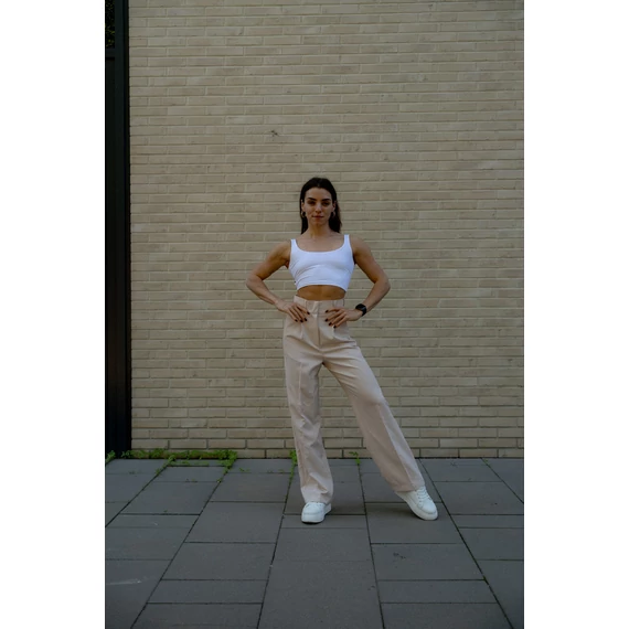 Egyenes szárú kosztümnadrág - Bézs